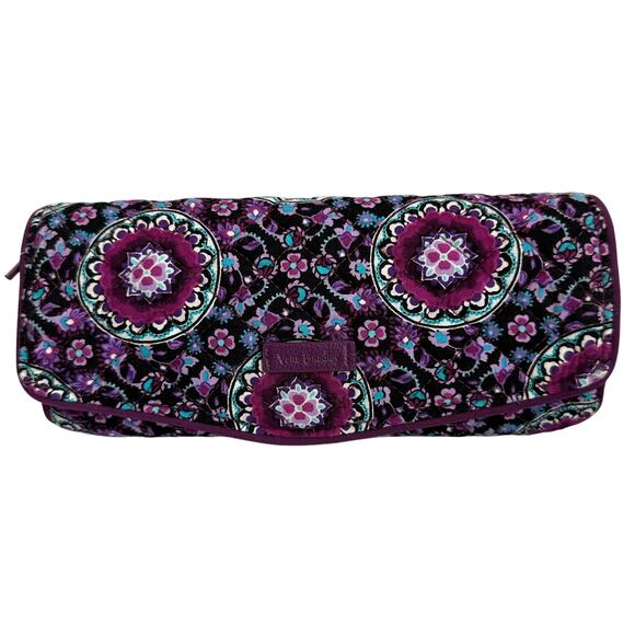 Vera Bradley Lilac Medallion On a Roll Make-Up Or Pencil Pouch Case Lightweight - Picture 1 of 8